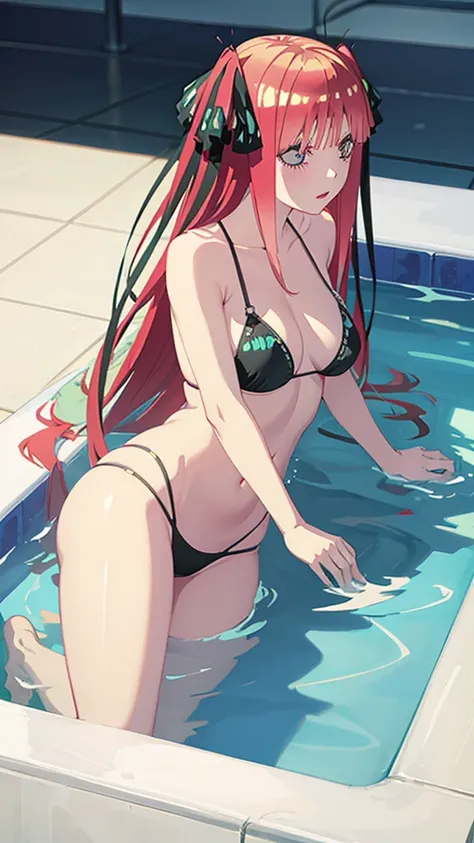 In the pool with a seductive pose