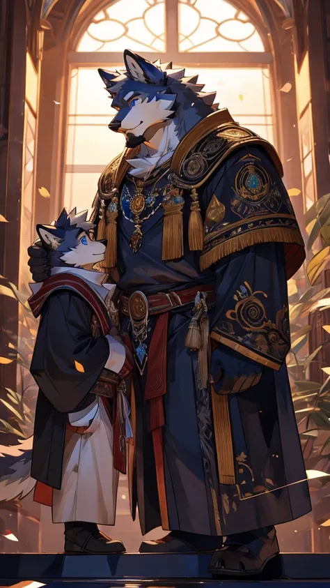 "Qingzhang,A 24-year-old wolf-orc，It has gray fur，Pale blue eyes，Medium build，medium height，Wearing white ancient clothes,Born into a scholarly family。I was taught to be an upright and righteous scholar since I was a child.。He is tall and straight,With a p...