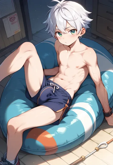 (score_9,score_8_up,score_7_up,score_6_up,score_5_up,score_4_up), 8k, best quality, best lighting, in pop anime style, 1 shota is 10 yo, ((slender body)), (twink), cute eyes, wearing short pants, ((veiny arms)), ,((extremely super huge and thick and long a...