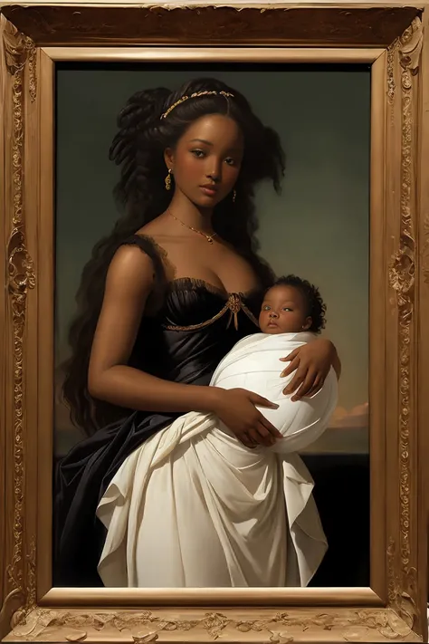 The Birth of Venus with ebony skin wearing a sheer dress, Paintings by Vigée Leblanc