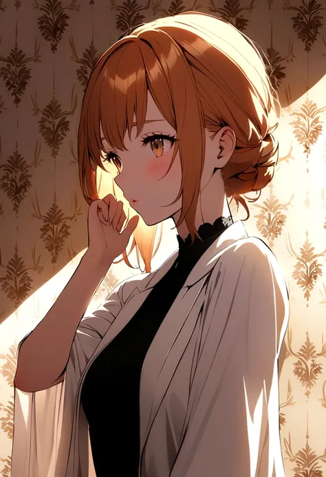 Ginger girl, wallpaper with black