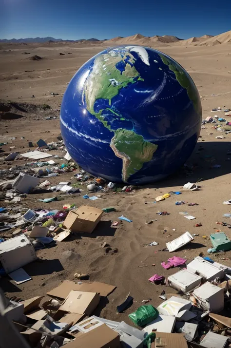 Planet with garbage 