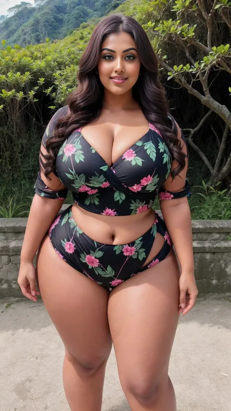 Indian gorgeous curvy plus size actress madhubala, glowing eyes, wearing SHEIN Swim Lushore Plus Size Floral Printed Cross Wrap Tankini Swimsuit ,Summer Beach


Color: Pink , covered Bust, parted lips, thick thighs, bigger waist, busty, curvy plus size bod...