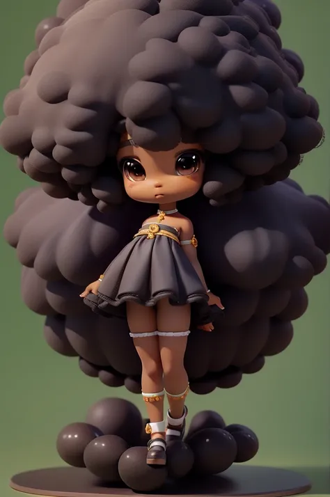  (full body);Create a series of cute black chibi style afro skin loli style