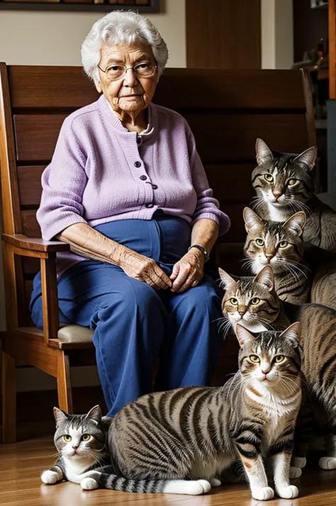 Grandma and cats