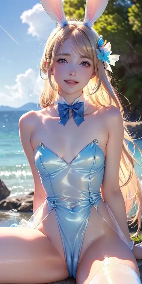 masterpiece, best quality, extremely detailed CG unity 8k wallpaper,((Upper Body)) ,((Upper Body head close-up shot of a beautiful little girl)), , Elegant Long straight blonde hair, (Mckenna Grace), ((flat chest,thighs,Autoluminescence skin)), (Purple-blu...