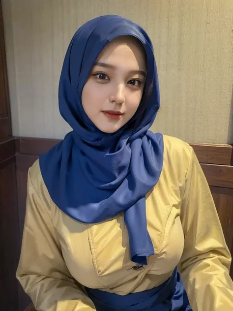 ((Best quality, 8k, Masterpiece :1.37)), (wear hijab girls), postion:sitting, style model, (girls wearing hijab moslem), beautiful face, 18 years old girls, ultra detailed face, ultra detailed body, slim body, lips smile, Beautiful detailed eyes, eyes kore...