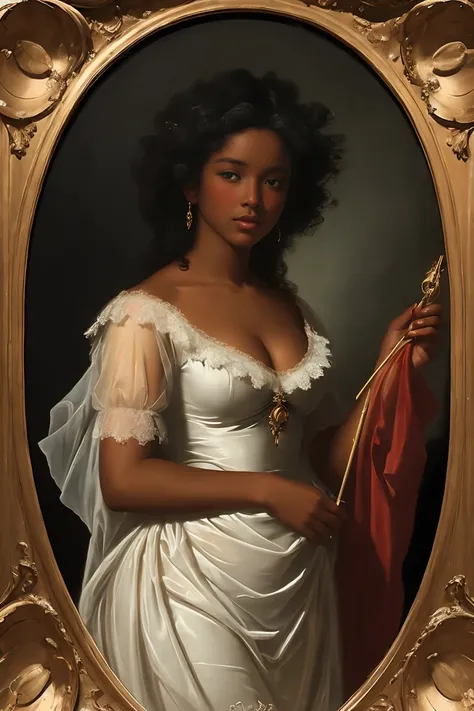 The Birth of Venus with ebony skin wearing a sheer dress, Paintings by Vigée Leblanc