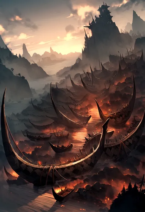 wallpaper，32k，Viking longboats are dying out World Serpent