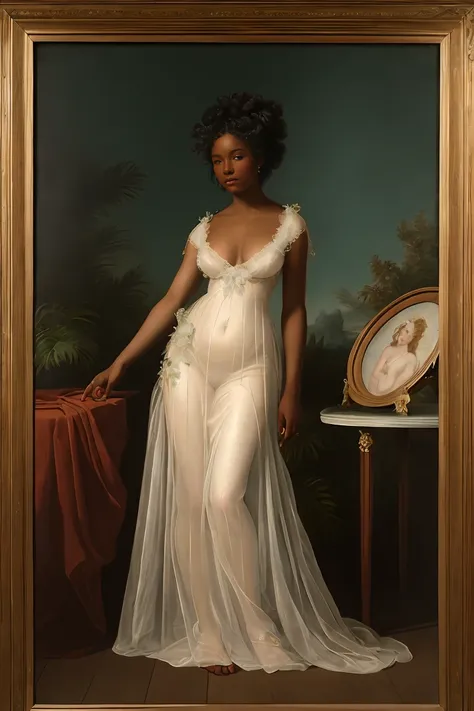 The Birth of Venus with ebony skin wearing a sheer dress, Paintings by Vigée Leblanc