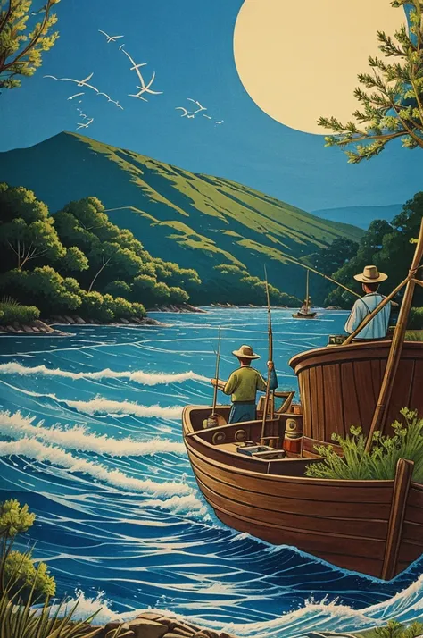 Illustration for the book “The Tale of the Fisherman and the Fish”