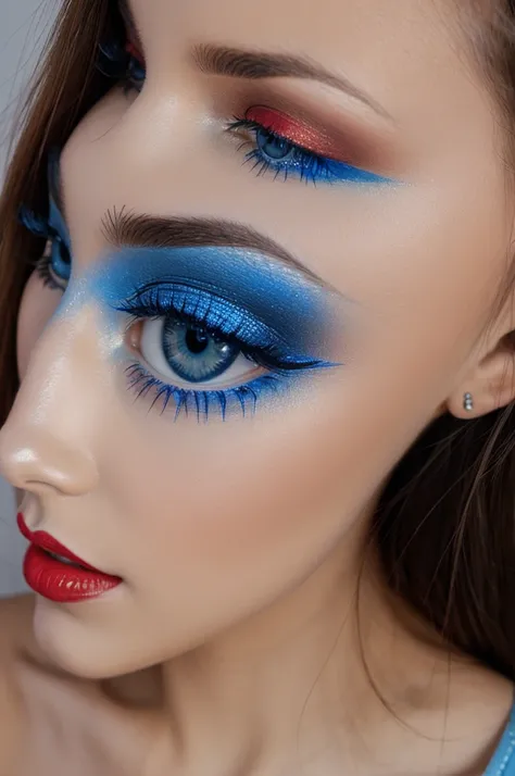 Maquillage bleue blanc rouge