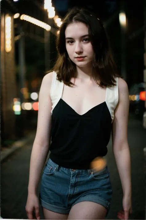 polaroid photo, night photo, photo of 24 y.o beautiful woman, pale skin, bokeh, motion blur