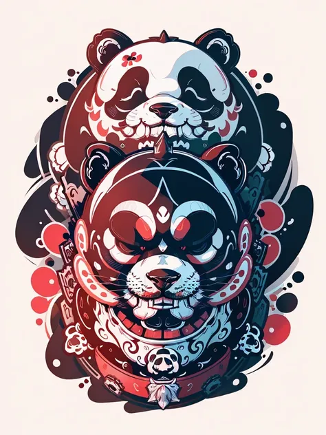 Panda head，Vector image, T-shirt design,