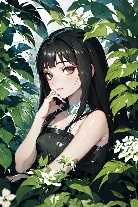 black long hair, blunt bangs,((((jet black, black hair)))),(ultra-detailed eyes, beautiful and detailed face, detailed eyes: 0.9...