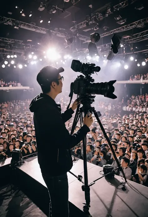 Stage venues,There are a lot of photographers,The cameraman is taking a picture of someone