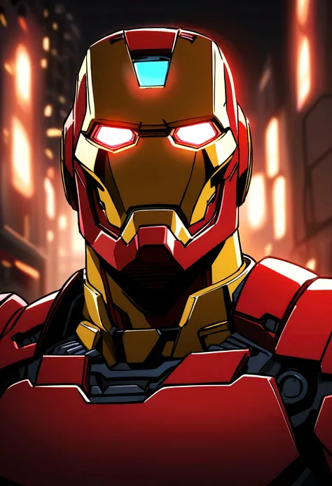 Cartoon iron man photo red eye hend flinger 