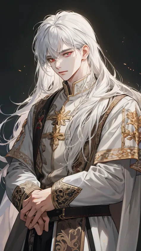 (extreamly delicate and beautiful:1.2), 8K,(шедевр:1.0),(best_quality:1.0), 1boy, and intricate detailing, Enlarged textures, and intricate detailing, finely eye and detailed face, and intricate detailing, white medieval outfit, ruinscape background, (clos...