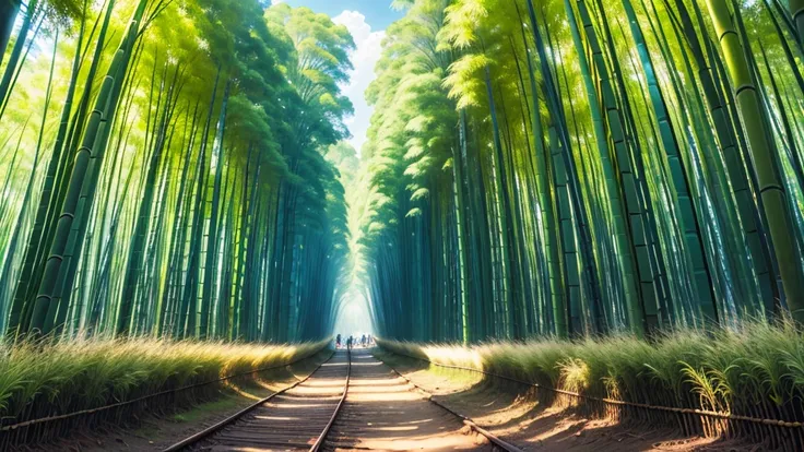 （Different world scene，bamboo forest），summer，towering，Intensive，Spectacular，The Trail