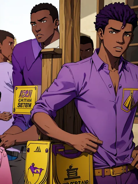 African Boy,adolecente,(15 anos)arms(good shade(six pack)(breastplate)(asul shirt) (purple blouse)