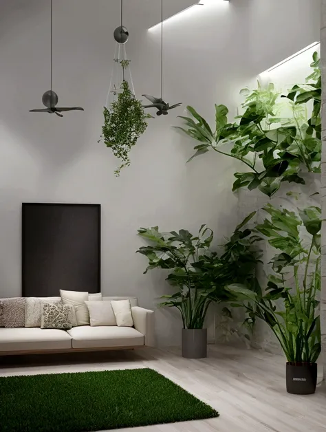 Interior perspective,Spacious interior,Modern taste,Calm atmosphere,Foliage plant,Low sofa,Spacious space