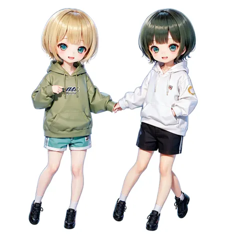 
Shiba Inu Girl Chibi Run、delicate、detailed、high quality、high resolution、４K、high quality、Short Mash Hair、Short Hair、Blonde Hair Color、Turquoise Eyes、White hoodie、Black hot pants、Black sneakers、