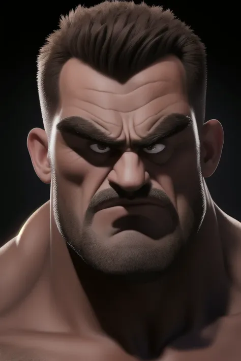 smol_face，A highly detailed, photorealistic portrait of an angry, upset male face with strong features, scowling expression, (gigachad:1.2), high resolution, 8k, (best quality:1.2), (realistic:1.2), (ultra-detailed:1.2), sharp focus, cinematic lighting, ch...