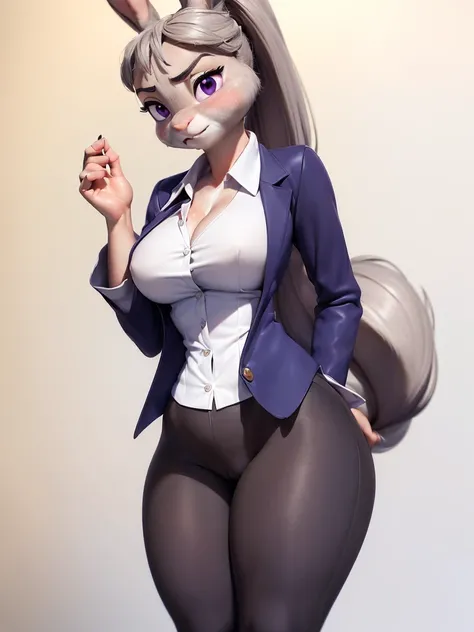 best quality,
masterpiece,
3D anime,
(((solo))),
(((1girl))),
(((Face is JudyHopps))),
(long ears like a rabbit:0.8),
Heir is in a ((ponytail)) style,
see-through bangs,
wispy bangs,
((Her eyes color is purple)),
6.5 head and body,
office suit,
office busi...