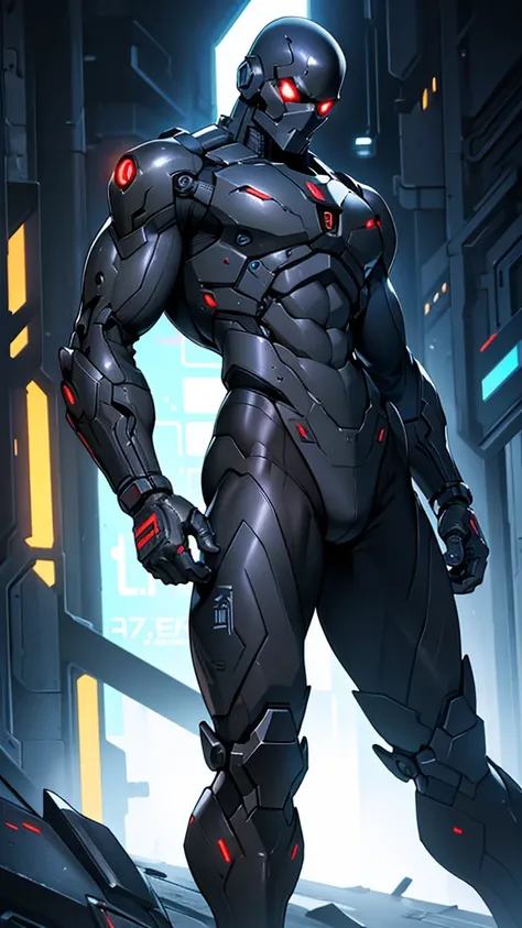  cybernetic battlesuit detailed muscles realistic masterpieces full figure pose (best quality,ultra-detailed), skullfaced, fit body, slim figure, narrow waist, large buttocks, wearing a full black carbon fiber cybernetic mobile battle suit, fighting pose