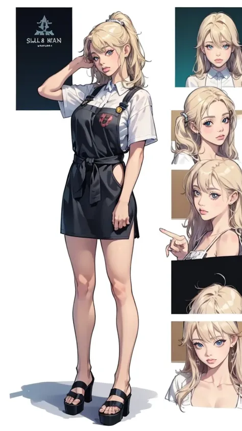 ((masterpiece)),(((best quality))),((character design sheet)), ((full body view)) illustration,Catalogue of sex slaves,1girl, thick thighs, ((detailed face:1.4)) Just the right kind of 14-year-old japanese sunburn kuro Gyaru for promiscuous sex friend, rou...