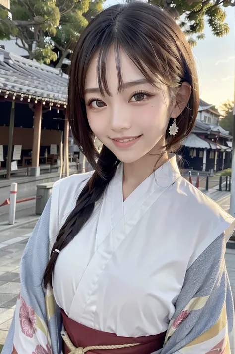 Looking at the camera,(((Highest quality, 8K, masterpiece))), Sharp focus, (Beautiful woman with perfect figure), thin, (Hairstyle: superior)), ((kimono: Cane)), street: 1.2 非常に詳細な顔と肌の質感 詳細な目 double eyelid ランダムな姿勢, (smile),ssuperiorer cute Japan person,ssu...