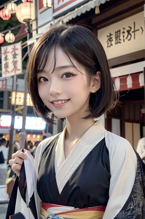 Looking at the camera,(((Highest quality, 8K, masterpiece))), Sharp focus, (Beautiful woman with perfect figure), thin, (Hairstyle: superior)), ((kimono: Cane)), street: 1.2 非常に詳細な顔と肌の質感 詳細な目 double eyelid ランダムな姿勢, (smile),ssuperiorer cute Japan person,ssu...