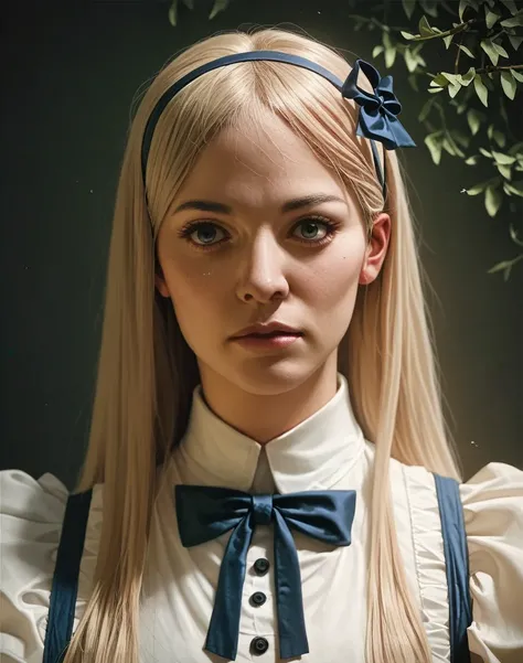 score_9, score_8_up, score_7_up, score_6_up, score_5_up, score_4_up, source_anime, KaleyCuoco,High Quality, Intricately Detailed, Hyper-Realistic cosplay Alice in wonderland, Portrait Photography