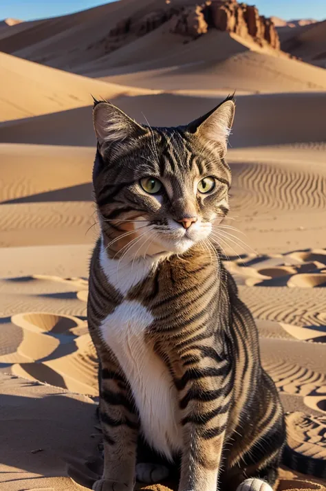 A cat in desert 