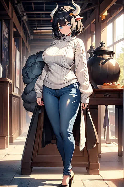 ((Anime Art Style)),(masterpiece),(Best Quality), (Super Detail),(Highly detailed CG Unity 8k wallpaper),((Very delicate and beautiful)),(Full body portrait),((mature woman)), ((black hair)), ((short hair)), (Gigantic Breasts), (thick woman) , monster girl...