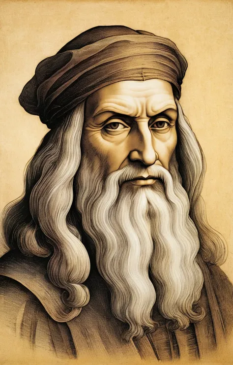 leonardo da vinci&#39;s style, portrait of a noble man