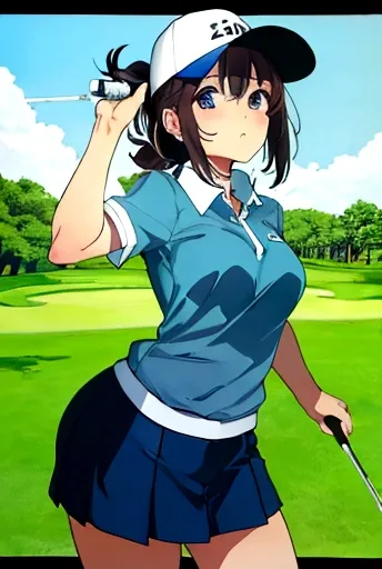 woman　golfer　golf course　最強のgolfer