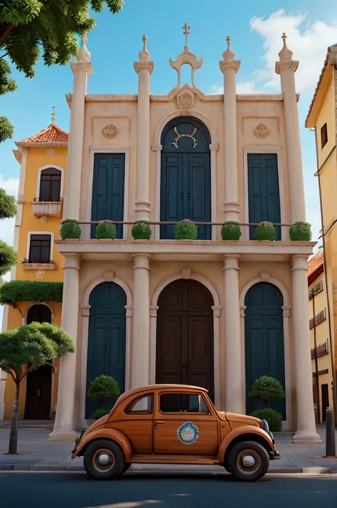 A facade with the June festival theme written "Arraiá da Drives" full of elements characteristic of São João