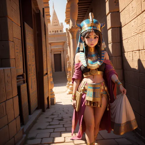 Cute ancient Egyptian princess、Colorful temples of ancient Egypt、The colorful streets of ancient Egypt