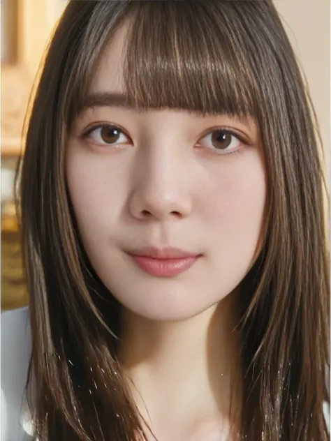 Highest quality, 8K, ,masterpiece :1.3)), In-person audience,((Whole body 1.2)) ,Beautiful woman, Wide Shot ,One girl, , Selfie , Black Hair, Brown Hair , bangs,Highly detailed face, Highly detailed lips, Fine grain, double eyelid
　front、Cute woman、 Perfec...