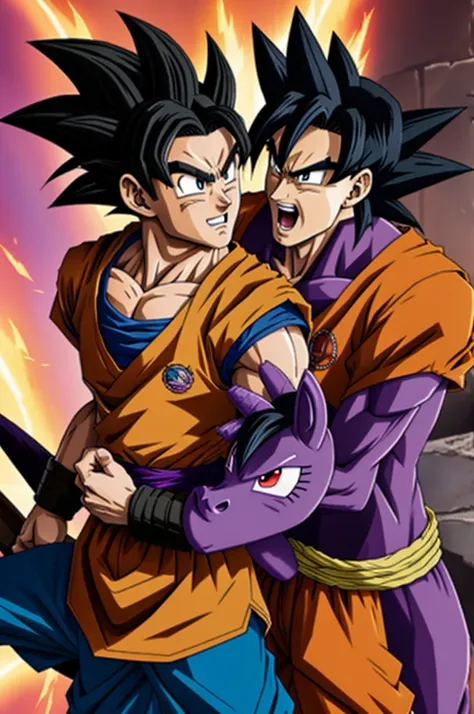 Una pelea entre Goku de Dragon ball y Twilight Sparkle de My little pony 