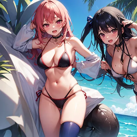 Swimwear、A glimpse of her crotch、Embarrassed、Inner thighs、Lori、Ahegao、semen