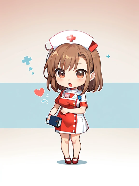 (nurse:1.5), Misaka Mikoto, (chibi:1.5), full body, Big Eyes, (masterpiece), highest quality