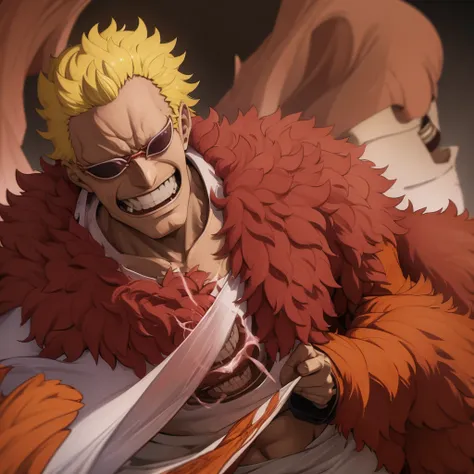 doflamingo burning a cloth