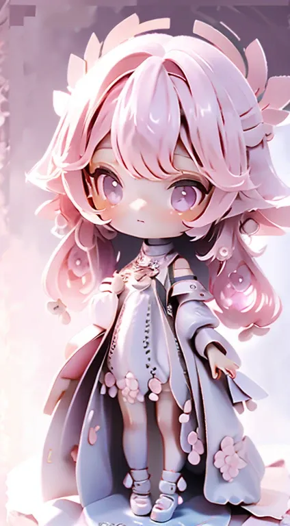 Chibi Girl、Highest quality、Very delicate、pretty girl、clean big eyes、Wink、Cute Dresses、Luxury dresses、Lolita Dress、Frills、Race、pink、Ultra delicate、Big eyes、Beautiful eyes、Luxury dress