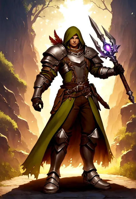 Create an image of an Adventurer from championsofnorrath, dark elf, shadow knight,