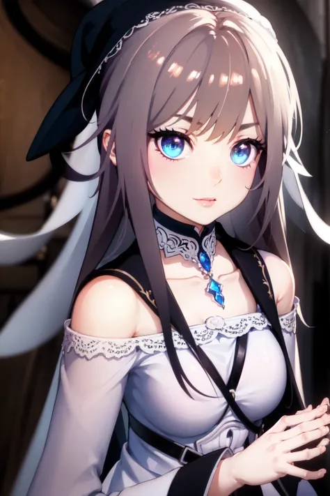 (wedding, dress, masterpiece, top quality, best quality, official art, beautiful, aesthetic:1.2), (1 girl), highly detailed eyes...