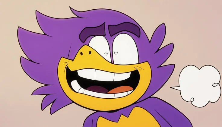 badmascot, purple hair, pokemon (creature), furry, constricted pupils, mascot score_9, score_8_up, score_7_up, score_6_up, score_5_up, score_4_up, happy, open mouth, talking