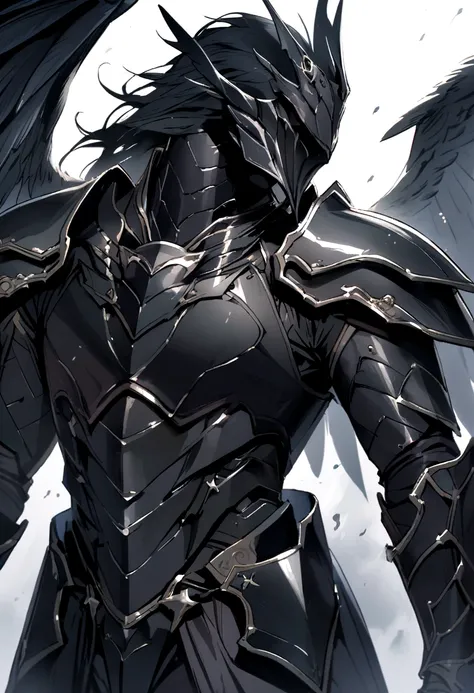 Man in black armor with black wing 