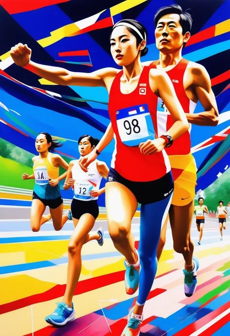 artwork:chika tojo carlo zen 8km race, high resolution, a masterpiece of precision and accuracy, haruka fukuhara&#39;sexy winter...